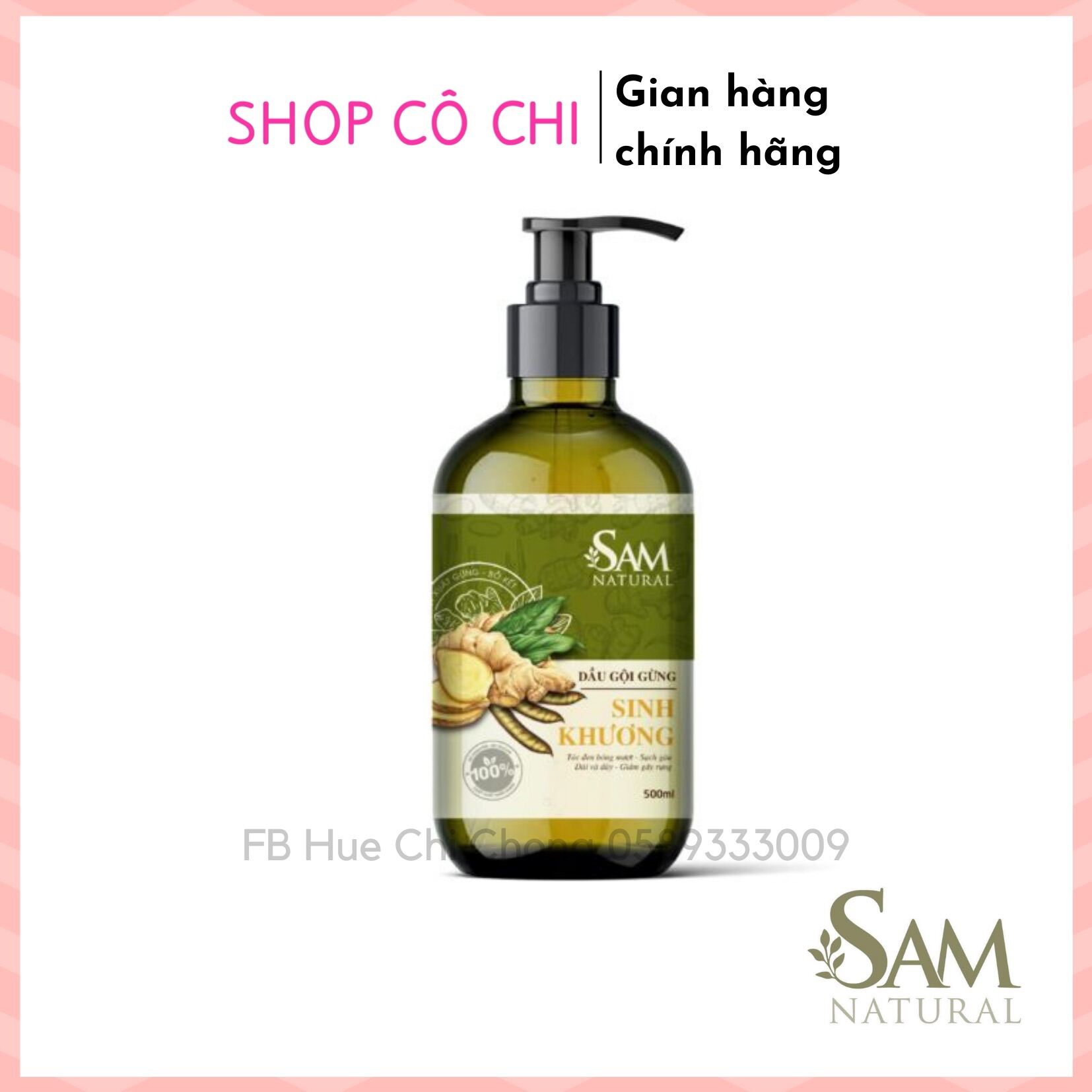 { Phiên Bản Mới } Dầu Gội Sinh Khương Sam Natural 500Ml