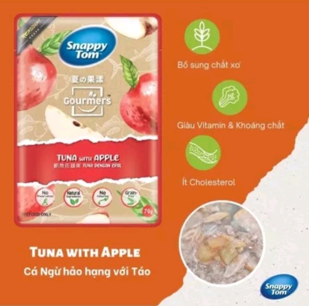 [THÙNG 24 GÓI] Pate Snappy tom trái cây gói 70g- Pate cho mèo