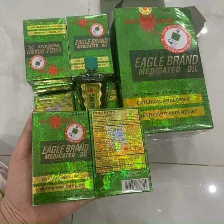 Dầu gió xanh Eagle Brand Mỹ 2 nắp chính hãng 24ml