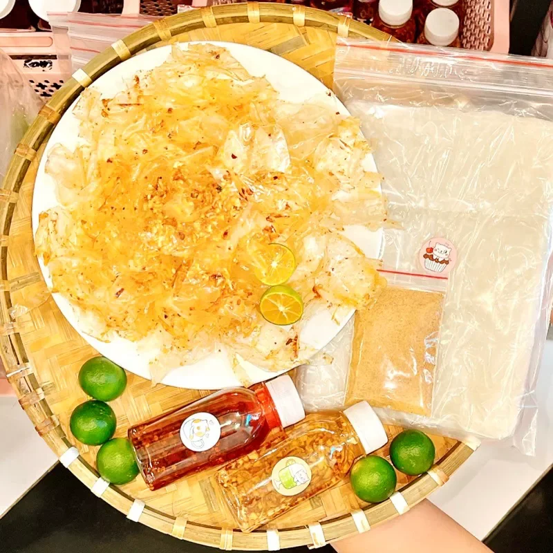 Bánh Tráng Muối Nhuyễn Tắc,Bánh Tráng Phơi Sương Muối Sate Tỏi