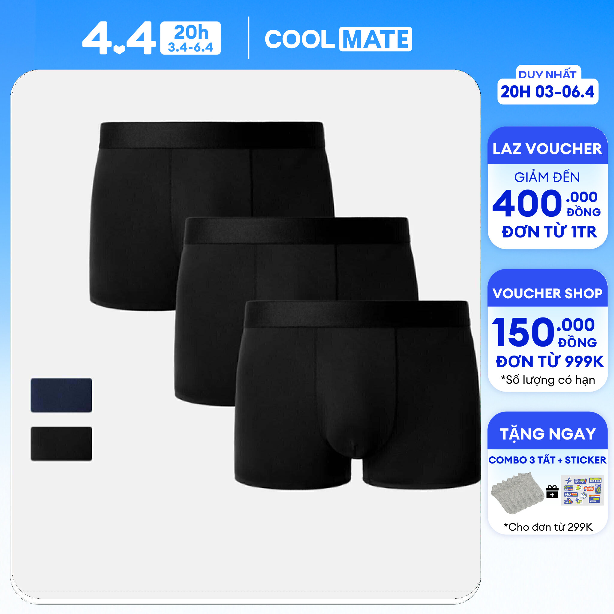 Combo 03 Quần lót nam Trunk Excool Microfiber Seamless (Không đường may) - Coolmate