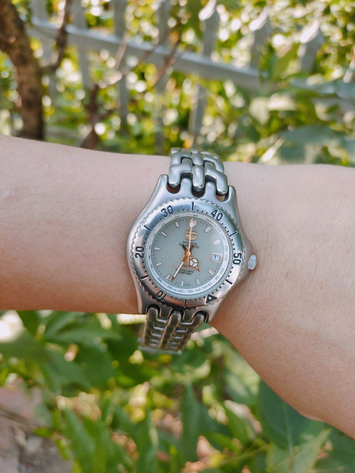 Đồng hồ Elgin FK-938 pin năng lượng mặt trời, chạy 6 kim , size mặt 38-42mm cả núm, dây khóa Titanium không rỉ, hình thức 98%