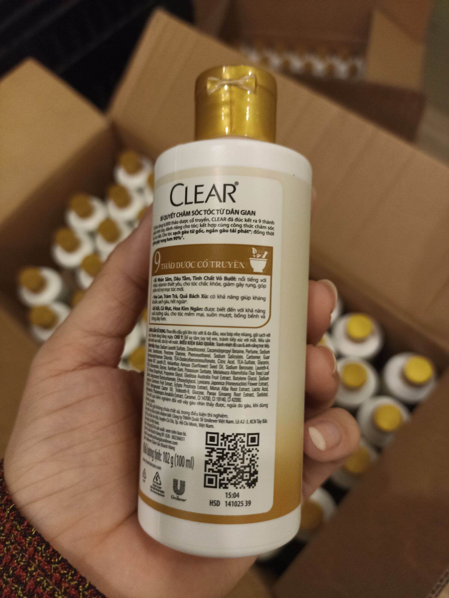 Combo 5 chai Dầu gội Clear thảo dược 100ml hàng tặng