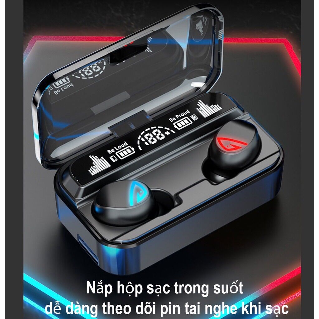 Tai nghe bluetooth S10 Pro cao cấp, cảm ứng, hỗ trợ đàm thoại, nghe nhạc, kiêm sạc dự phòng