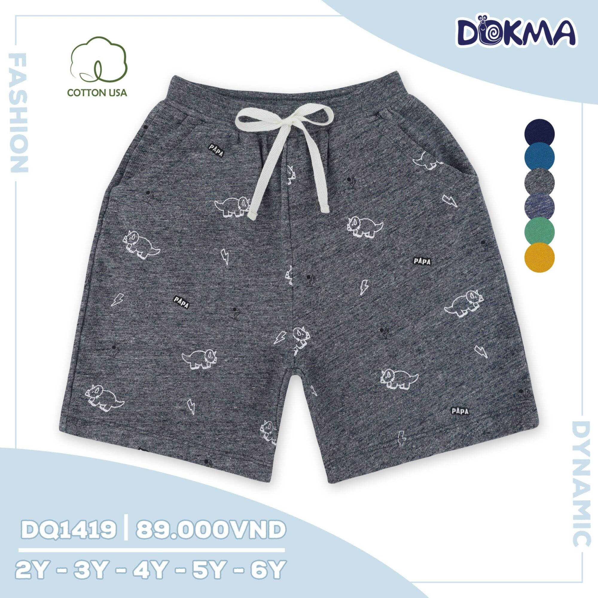 Quần short da cá bé trai Dokma 2-6T