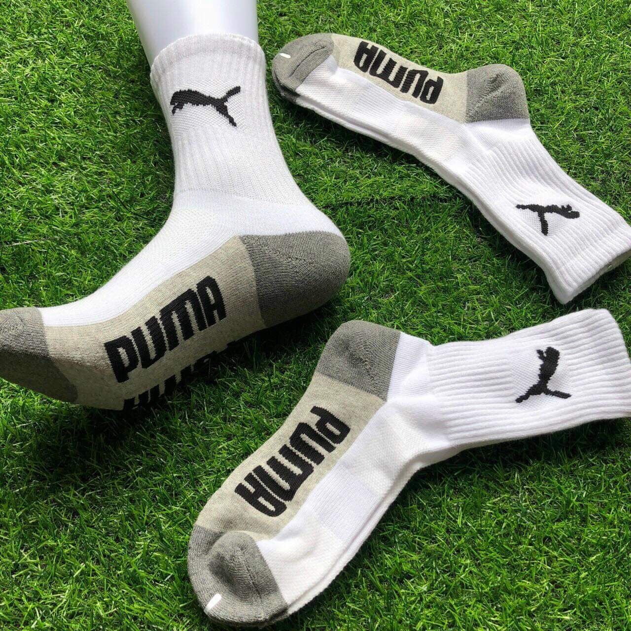 Tất vớ thể thao Puma cổ cao hàng xuất xịn nam nữ chơi thể thao, tập gym