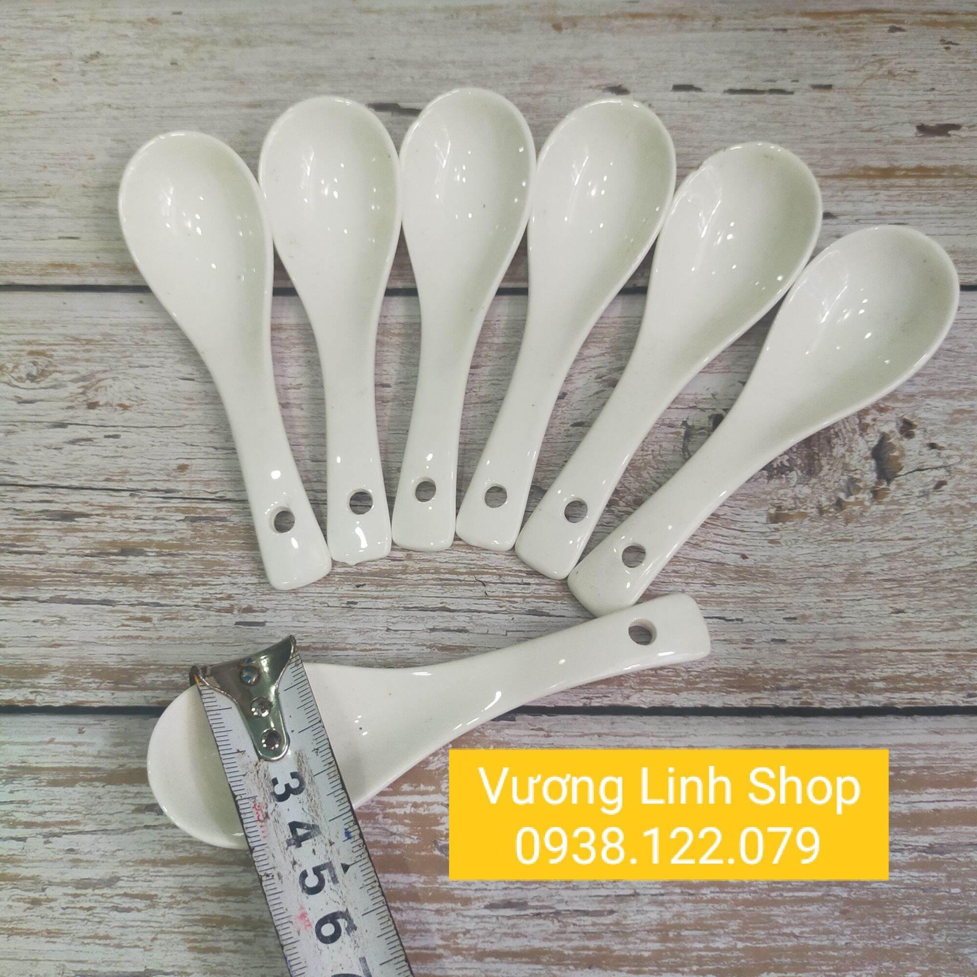 COMBO 10c MUỖNG SỨ TRẮNG