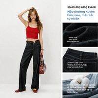 Semir | Quần Jeans Nữ Đùi Rộng Thanh Lịch Màu Trắng Eo Cao