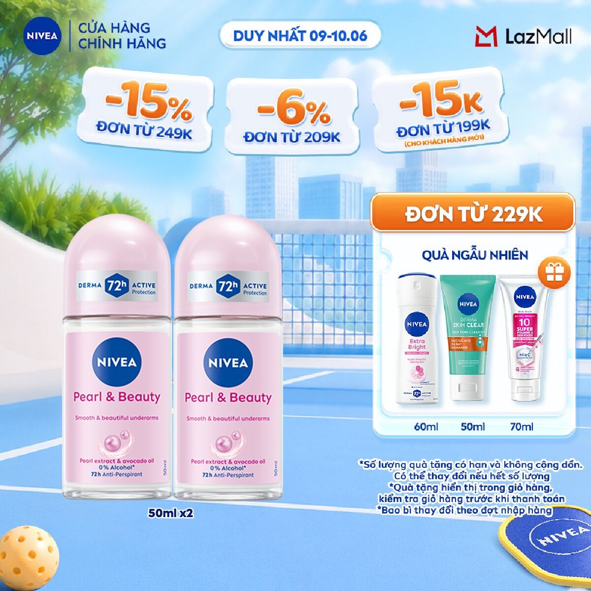 Bộ 2 Lăn Ngăn Mùi NIVEA Pearl  Beauty Ngọc Trai Dưỡng Trắng Da (50 ml) - 83735