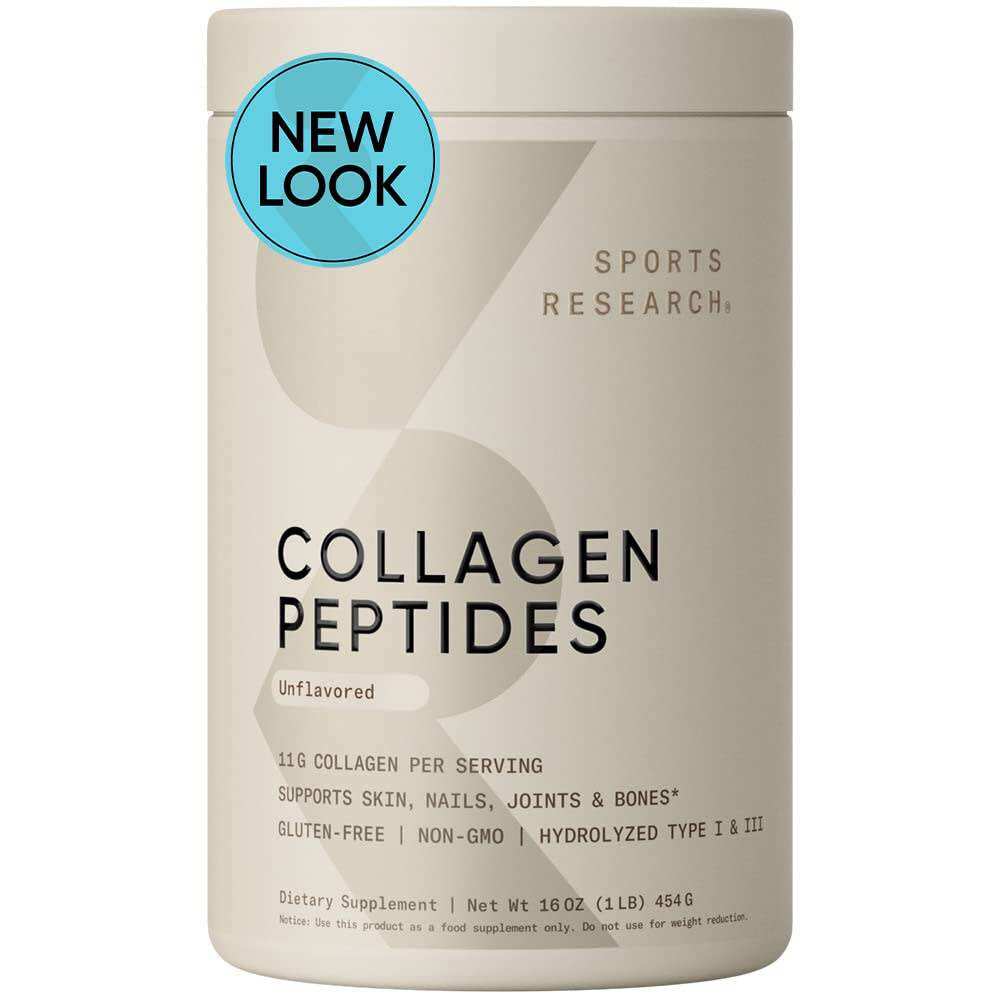 Collagen peptides sr bột collagen thuỷ phân sports research type i & iii powder unflavored 454g của mỹ