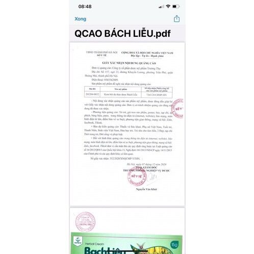 Kem bôi da thảo dược bách liễu