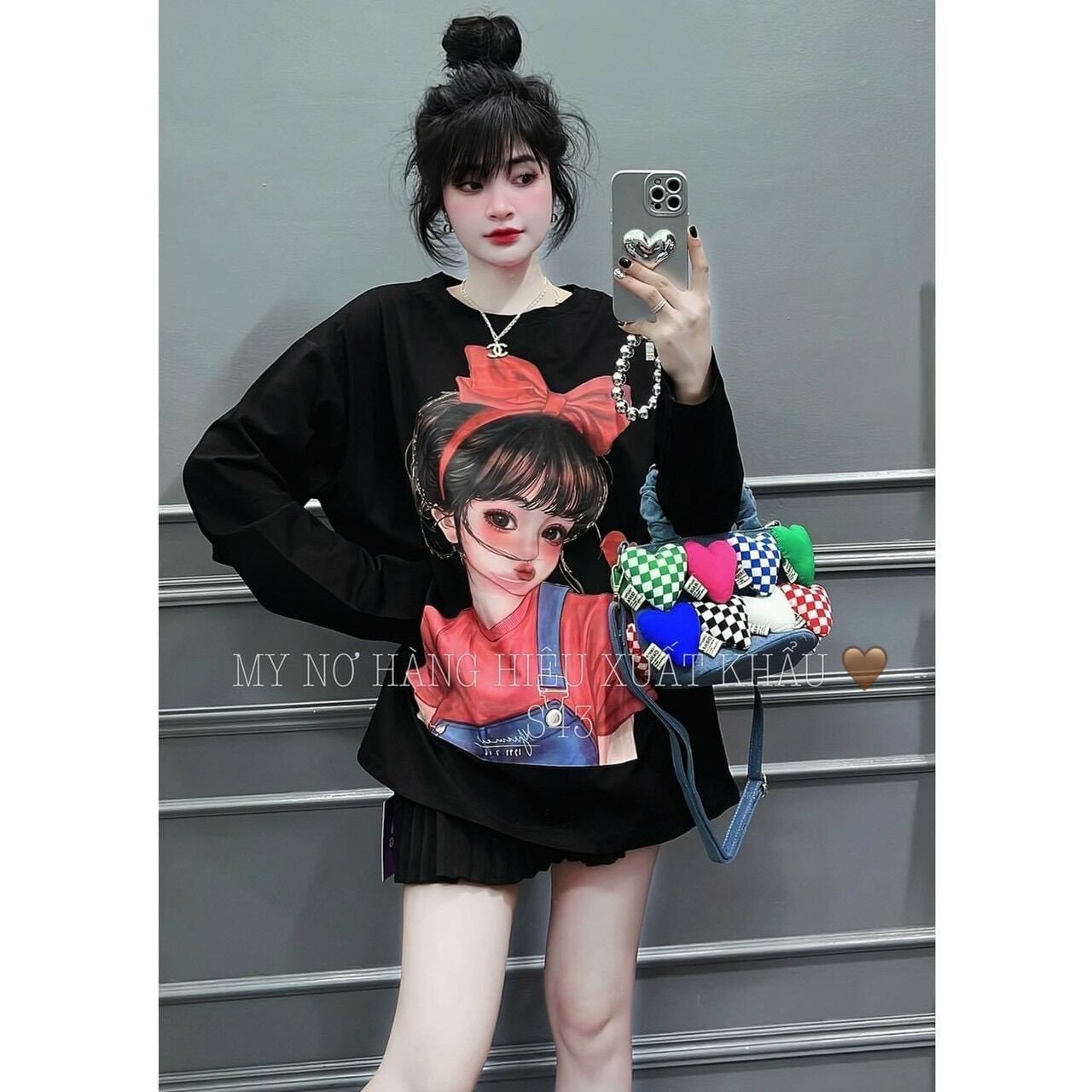 ÁO THUN IN SIÊU ĐẸP CÔ GÁI ĐEO NƠ LN