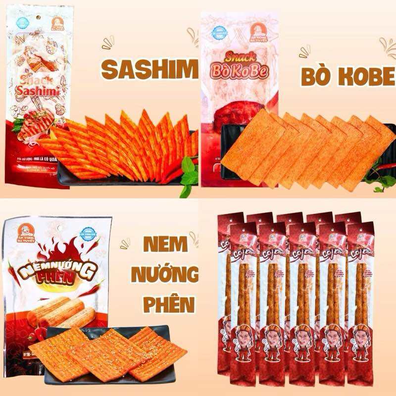 Combo mix tá lả 30 gói Nem Nướng Phên, Sashimi, Bò Kobe - Ăn Cùng Bà Tuyết