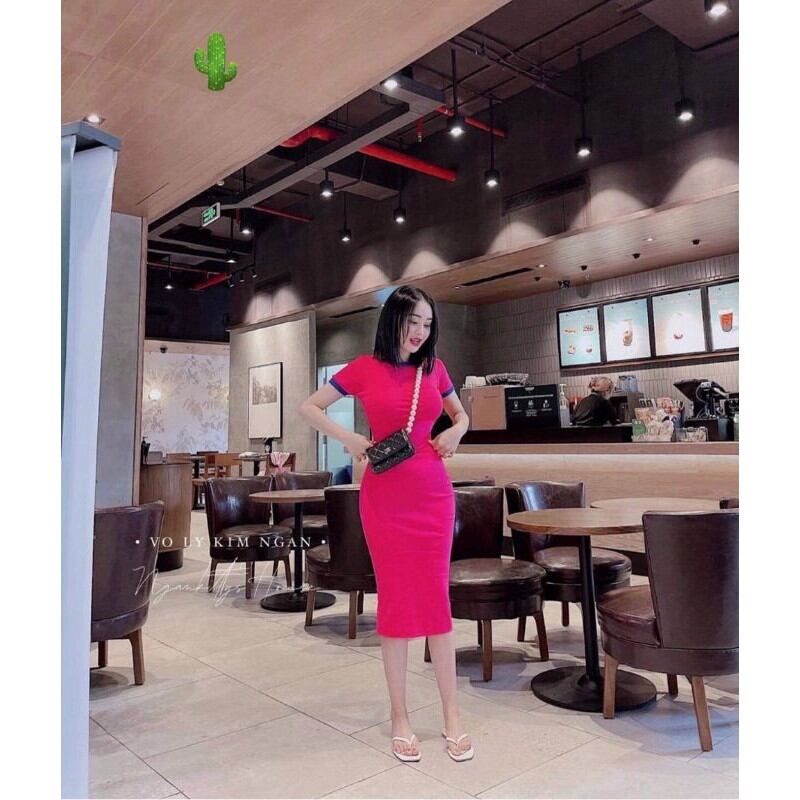 🌵🌵 Đầm body from dài phối viền thun borip dày đẹp🍀🍀