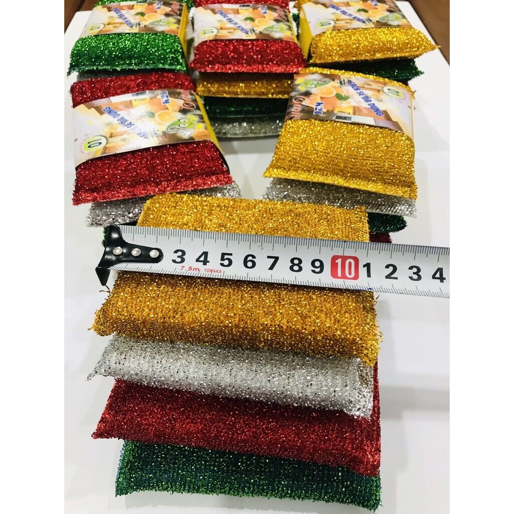 Sỉ _ 60 Miếng Rửa Chén Kim Tuyến (Loại tốt, Hình thật)