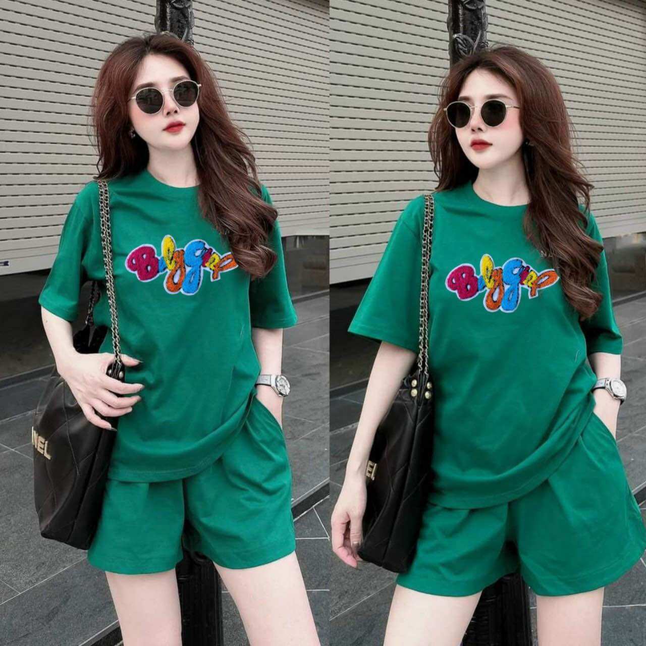 SÉT BỘ SHORT COTTON THÊU LO GO