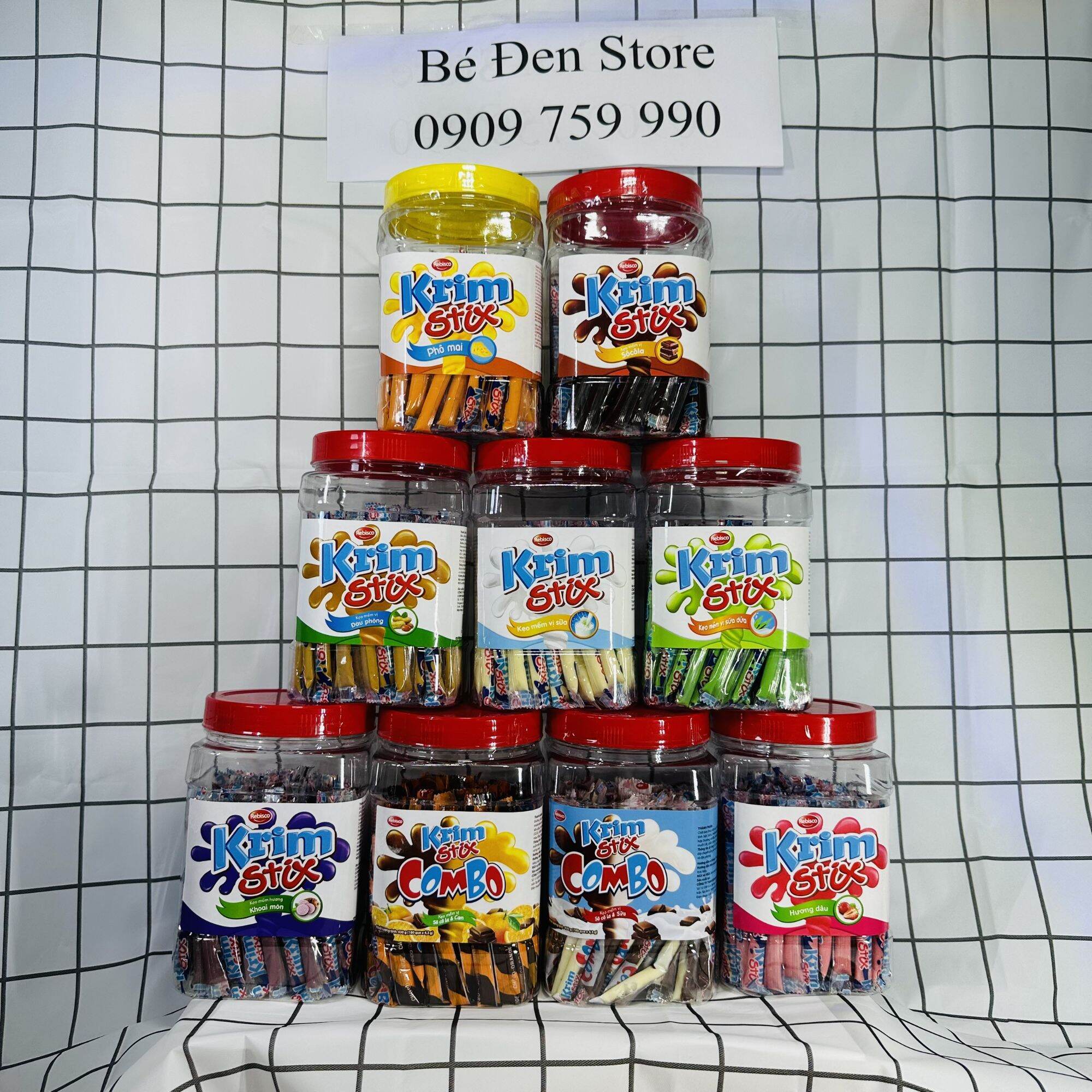 [HCM]Krim Stix mix 4 vị 1 hộp 100 cây