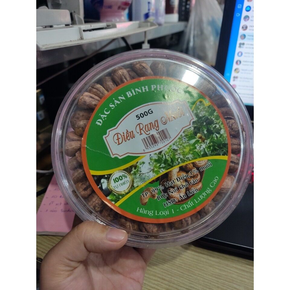 Hộp nhựa tròn mica 500 gram hạt điều