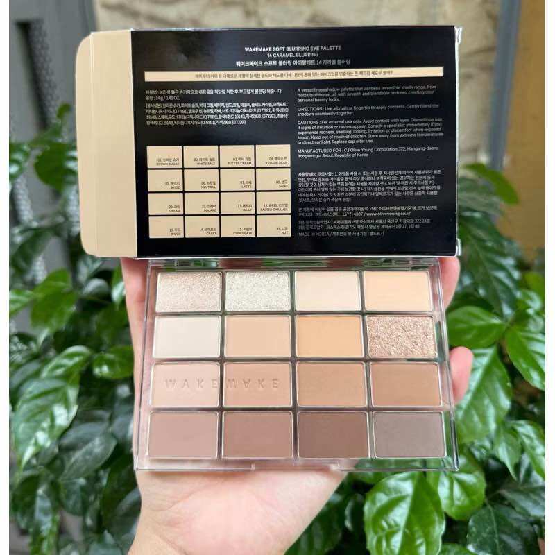 [CHÍNH HÃNG 100%] BẢNG MẮT 16 Ô WAKEMAKE SOFT BLURRING EYE PALETTE #14 CARAMEL BLURRING