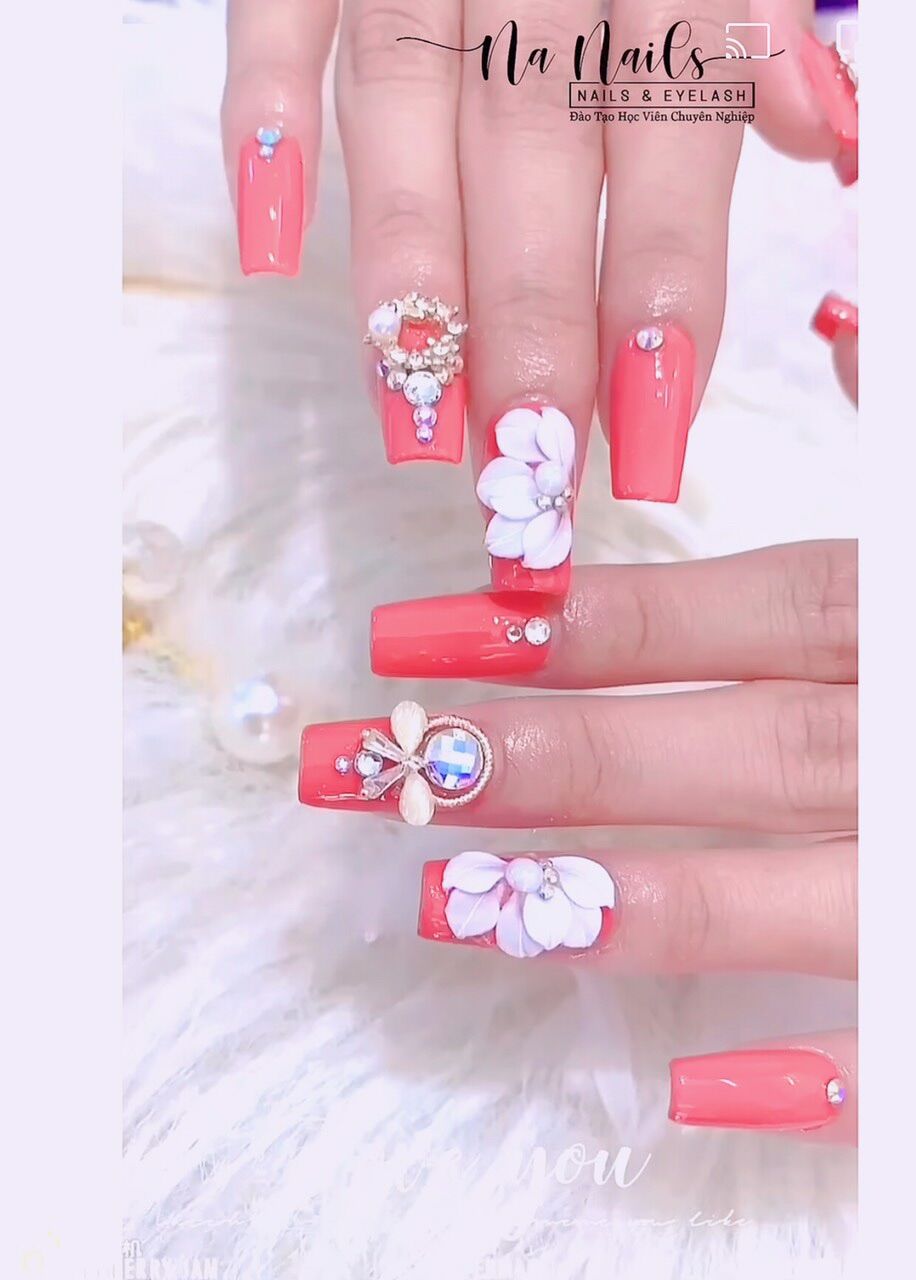 Hoa bột nail ruby- hoa nữa cánh nhọn (giá 1 bông)