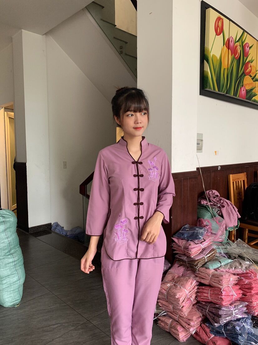 Đồ lam đi chùa, thời trang nữ cổ tàu nút thắt