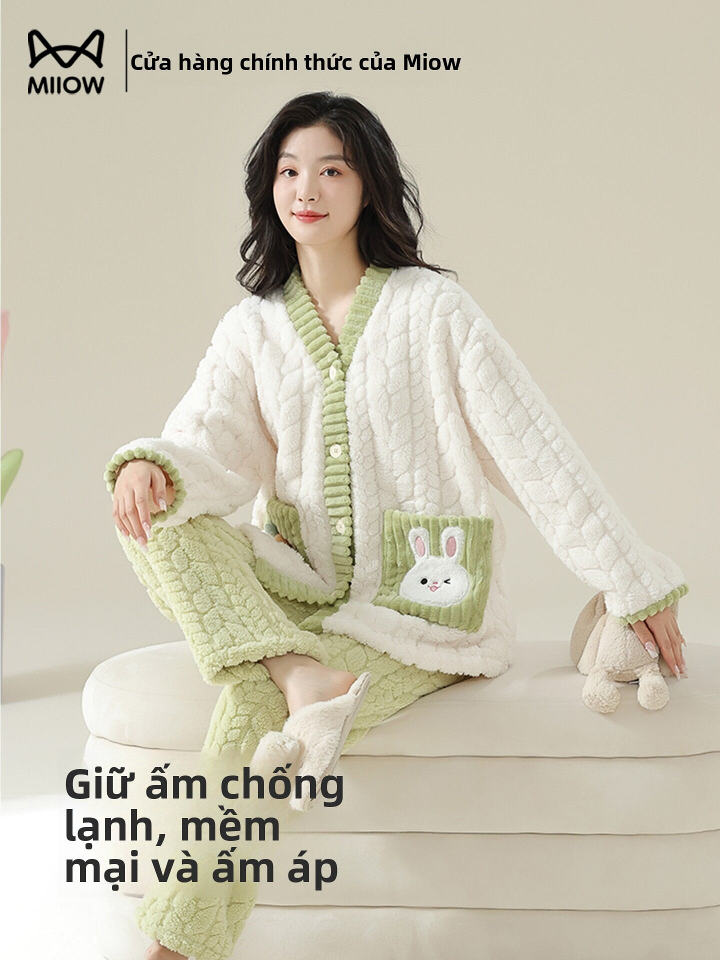 [MiiOW | Warm Women's Coral Fleece Sleepwear Set,MiiOW | Warm Women's Coral Fleece Sleepwear Set,] Giá 697,000 Đồng*Miễn phí vận chuyển