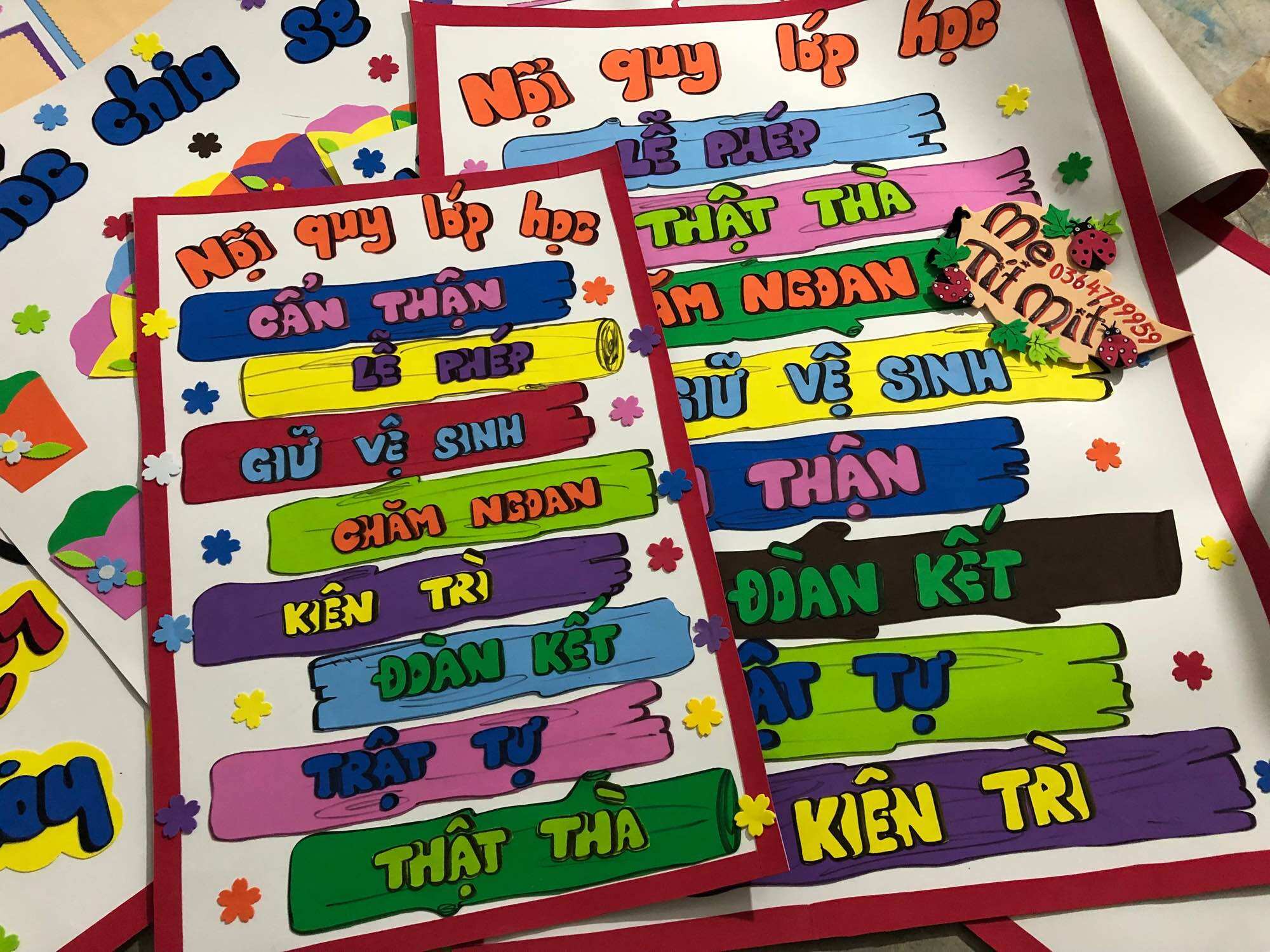 Bảng nội quy lớp hanmade