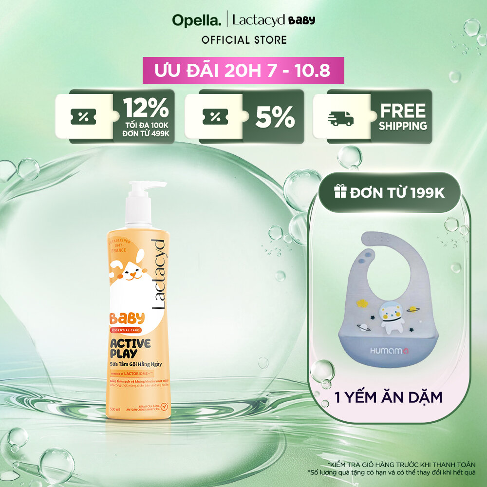 Sữa Tắm Gội Hằng Ngày Cho Bé Lactacyd Baby Active Play Giúp Đề Kháng Da Và Bảo Vệ Bé Khỏi Vi Khuẩn 500ml