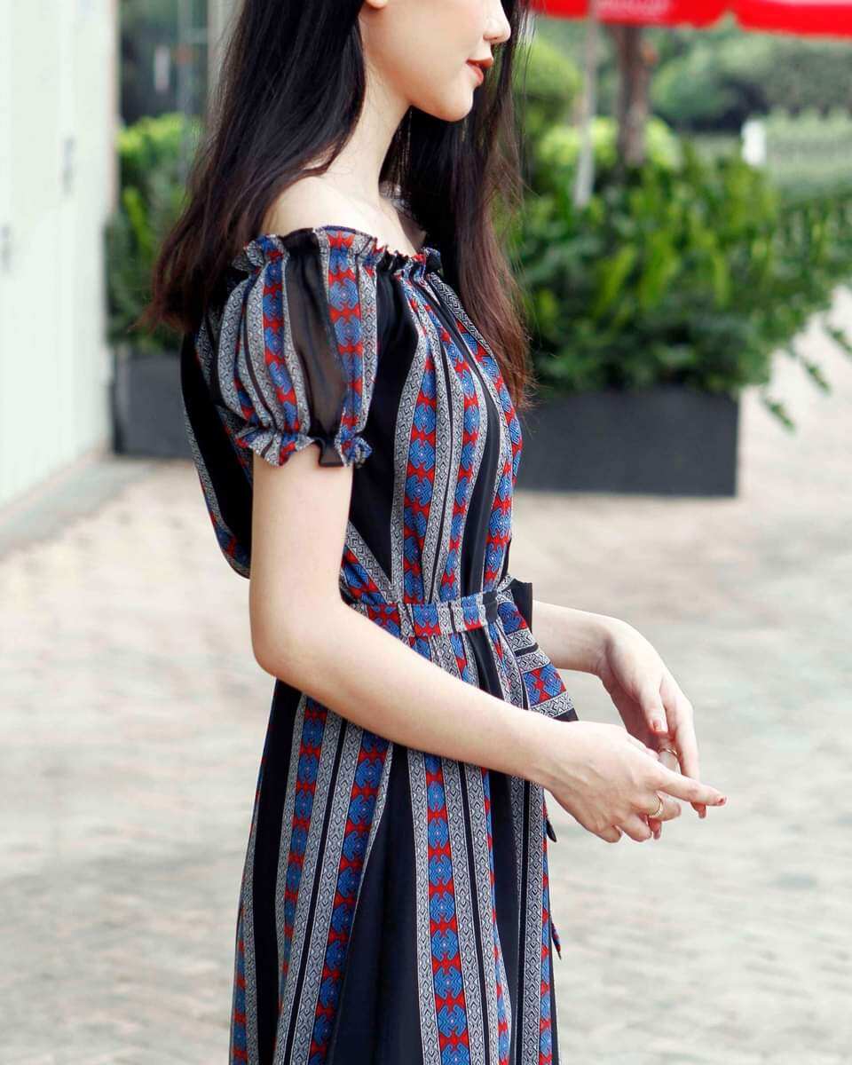 Đầm maxi Mentosa vải mỏng mát nhẹ tênh
