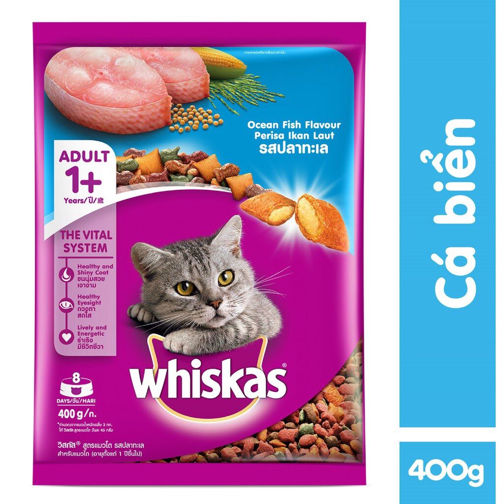 Thức ăn mèo whiskas cá biển 3kg