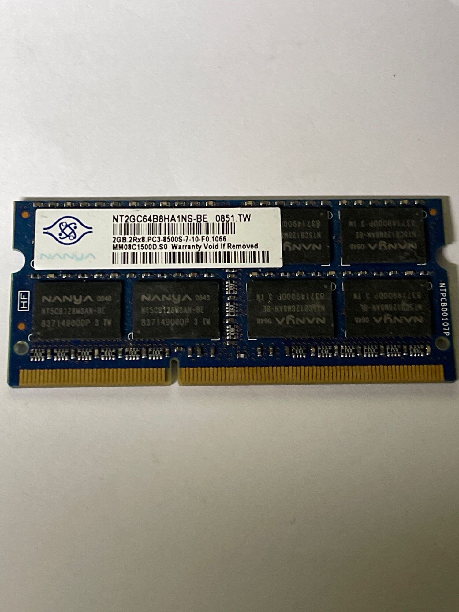 RAM Laptop 2Gb DDR3 cũ tháo máy Bus 8500s