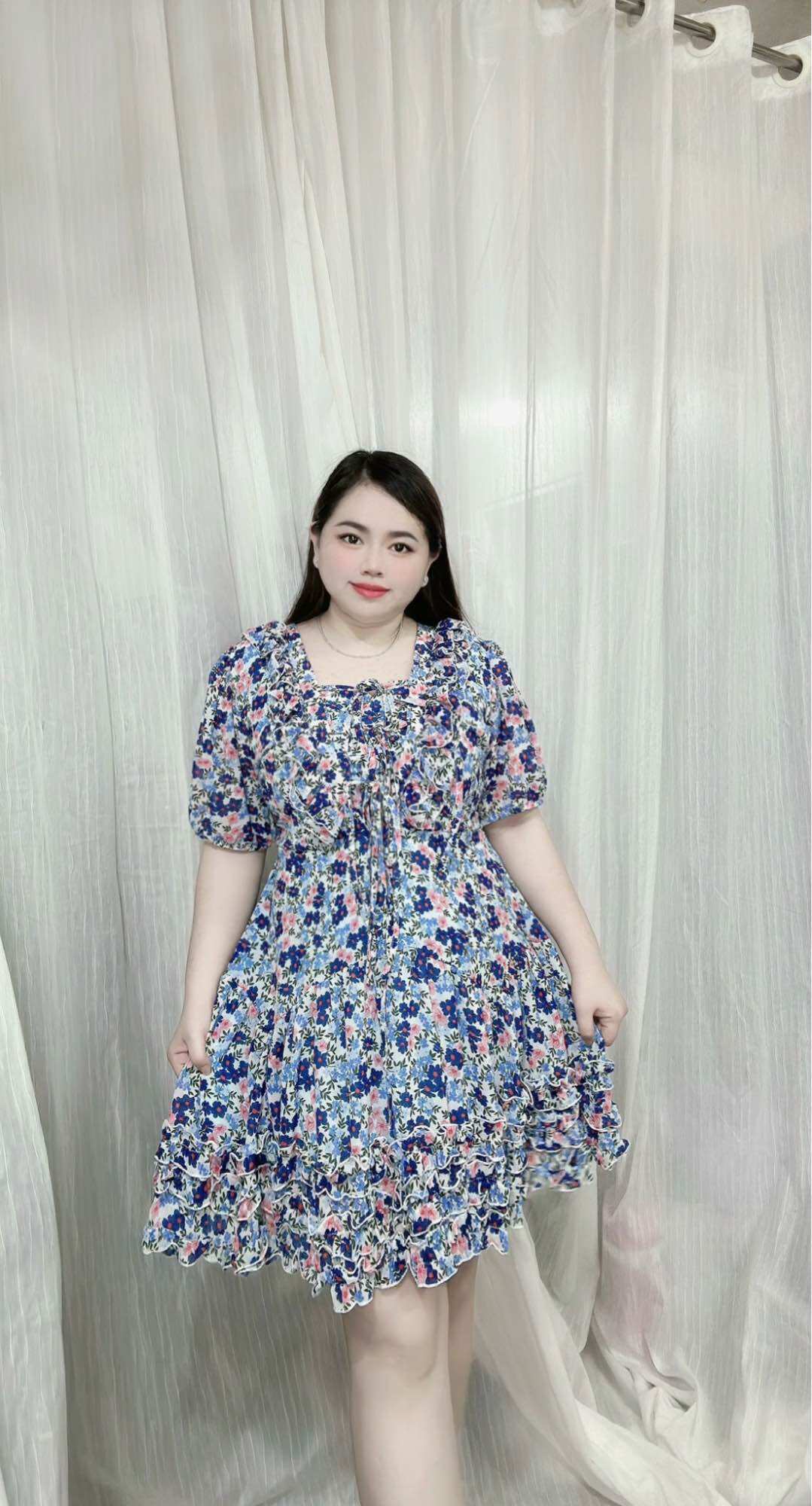 [Bigsize 60-85kg] Đầm voan 3 bèo