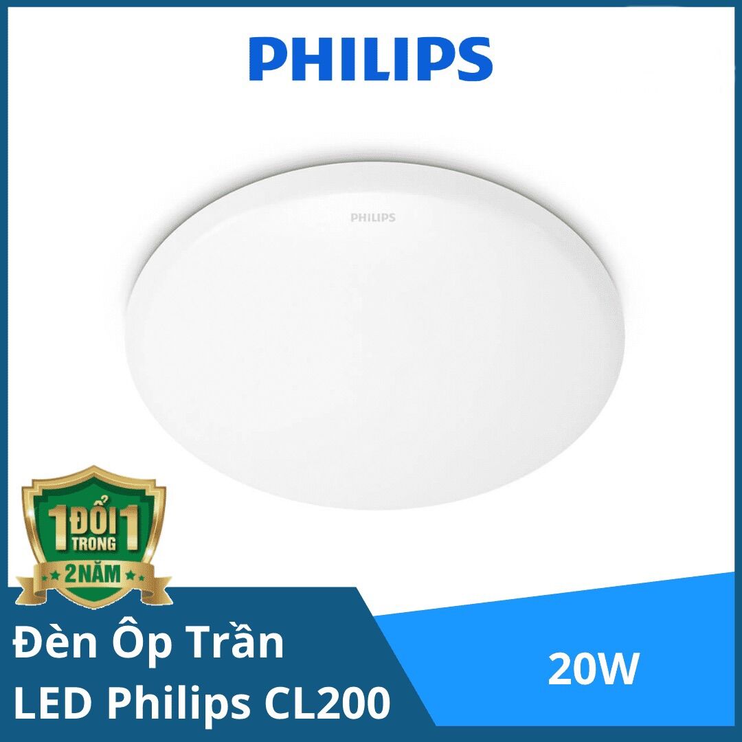 Đèn led ốp trần cl200 20w 6500k philips. đèn ốp trần 20w phi 380mm philips. sản phẩm chính hãng philips.