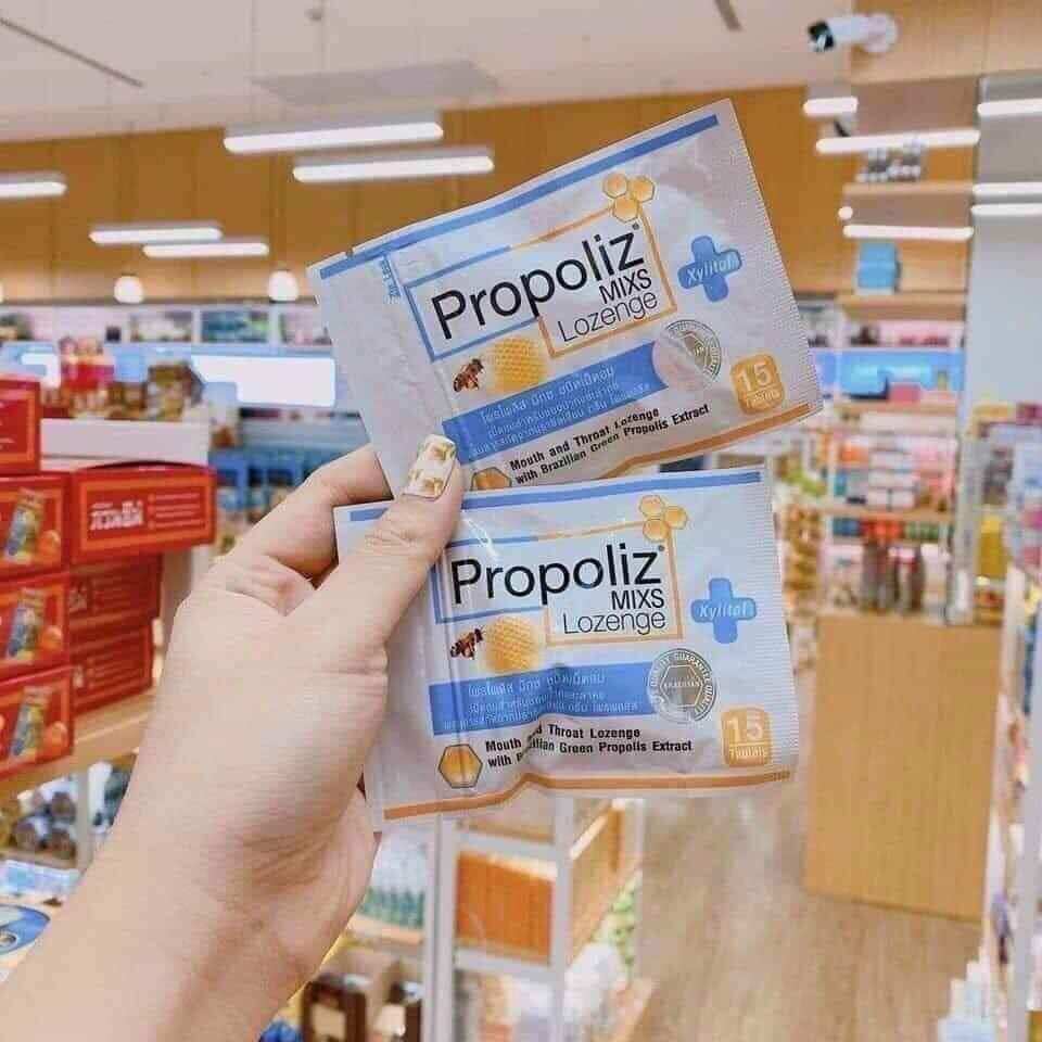 Gói 15 viên kẹo ngậm giảm ho kẹo ong propoliz thái lan