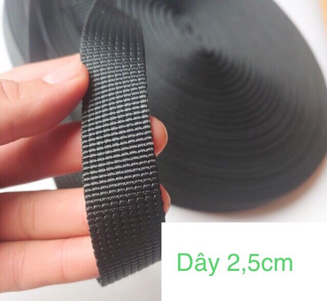 Dây dù 2,5CM may balo , dây đai , làm đồ handmade ( 5M , 10M , 15M , 20M )