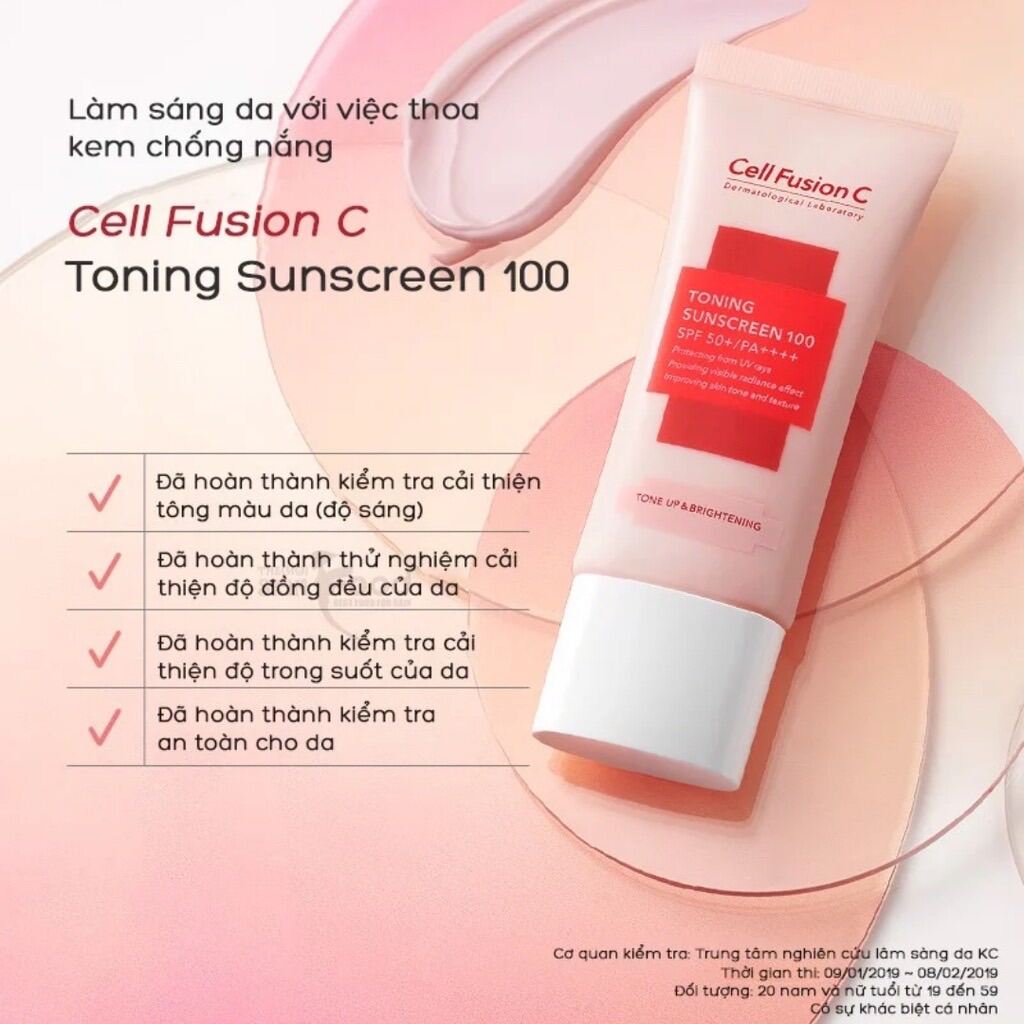 Kem chống nắng Cell Fusion C Toning Sunscreen 100 nâng tông da