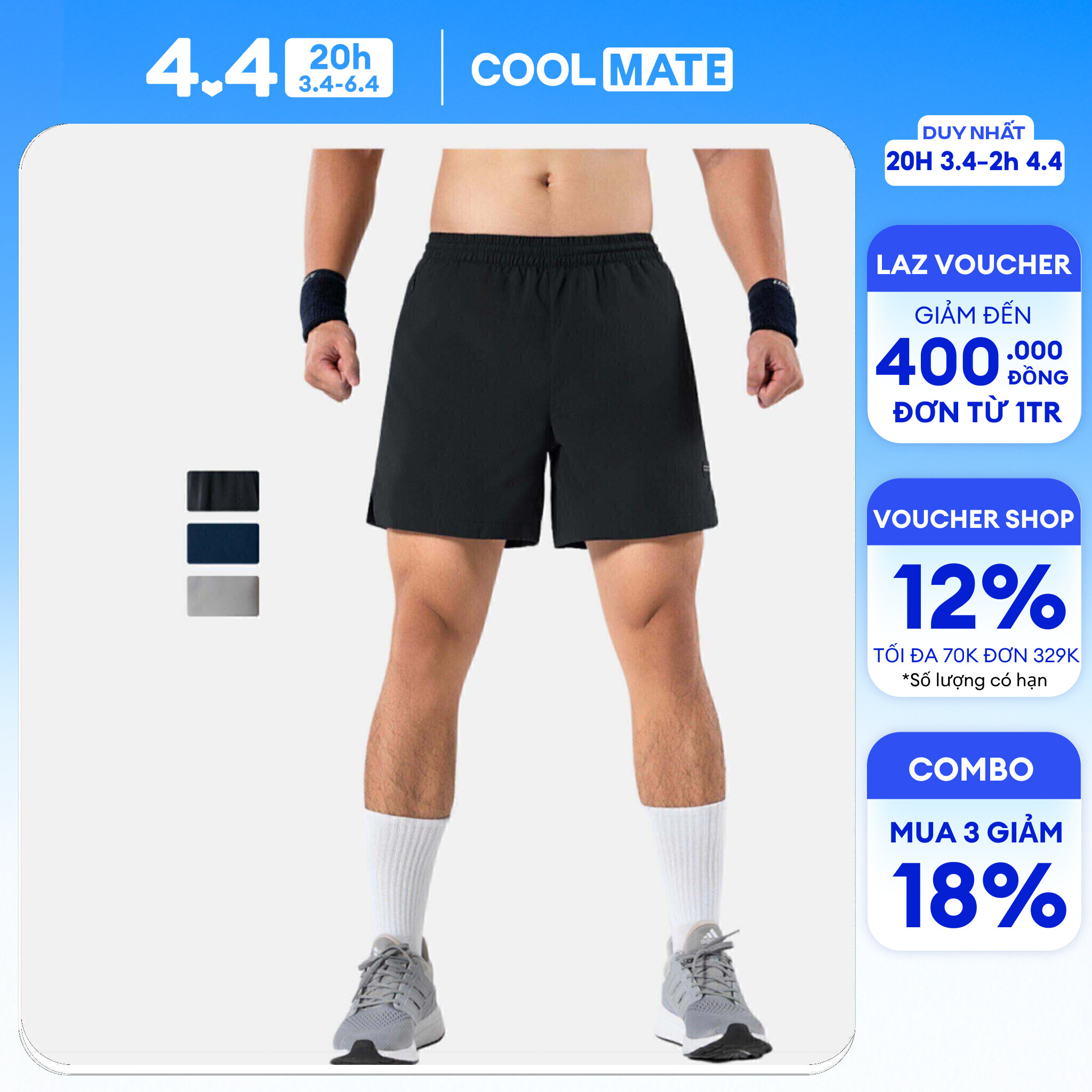 [CHỈ 20H 3.4- 2H 4.4 MUA 3 GIẢM 18%][OUTLET - Không đổi trả]Quần Short Nam tập Gym 5'' Basic - Coolmate