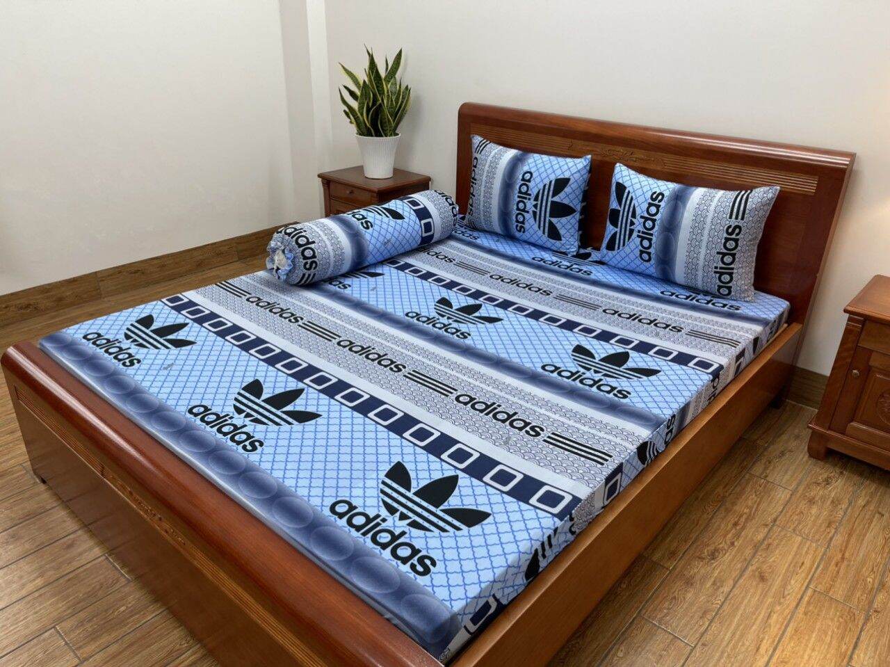 Bộ drap thun lạnh in 3d hàn quốc 4 món 1m6x2m