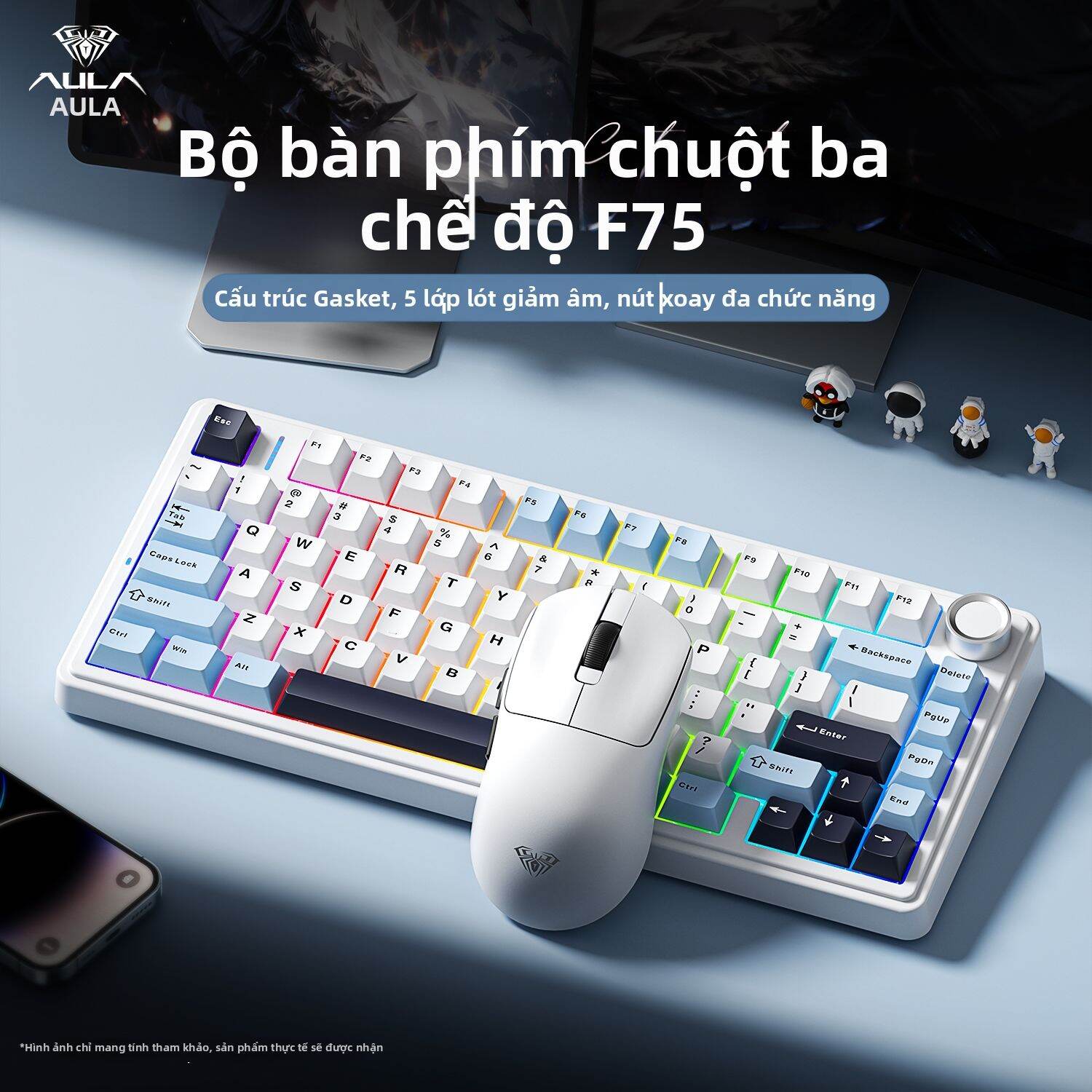 ESPORTS LIVNG MUSEUM | Bộ Bàn Phím và Chuột Không Dây Đa Kết Nối cho Game và Văn Phòng 2.4G