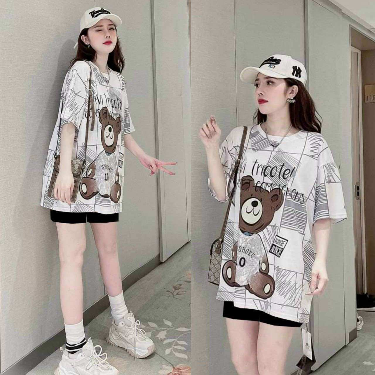 SÉT BỘ SHORT COTTON THUN LẠNH PHỐI HOẠ TIẾT 3D
