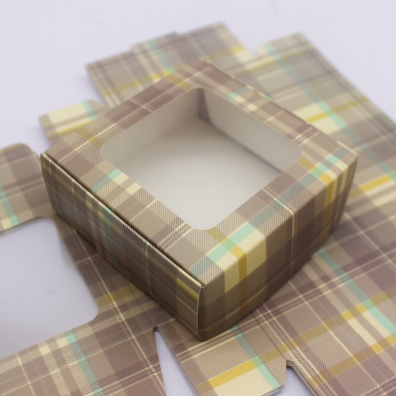 10 Chiếc 7.5X7.5X3Cm Giấy Kraft DIY Handmade Tặng Hộp Đóng Gói Cho Giáng Sinh Bánh Kẹo Đám Cưới Sinh Nhật Dự Tiệc