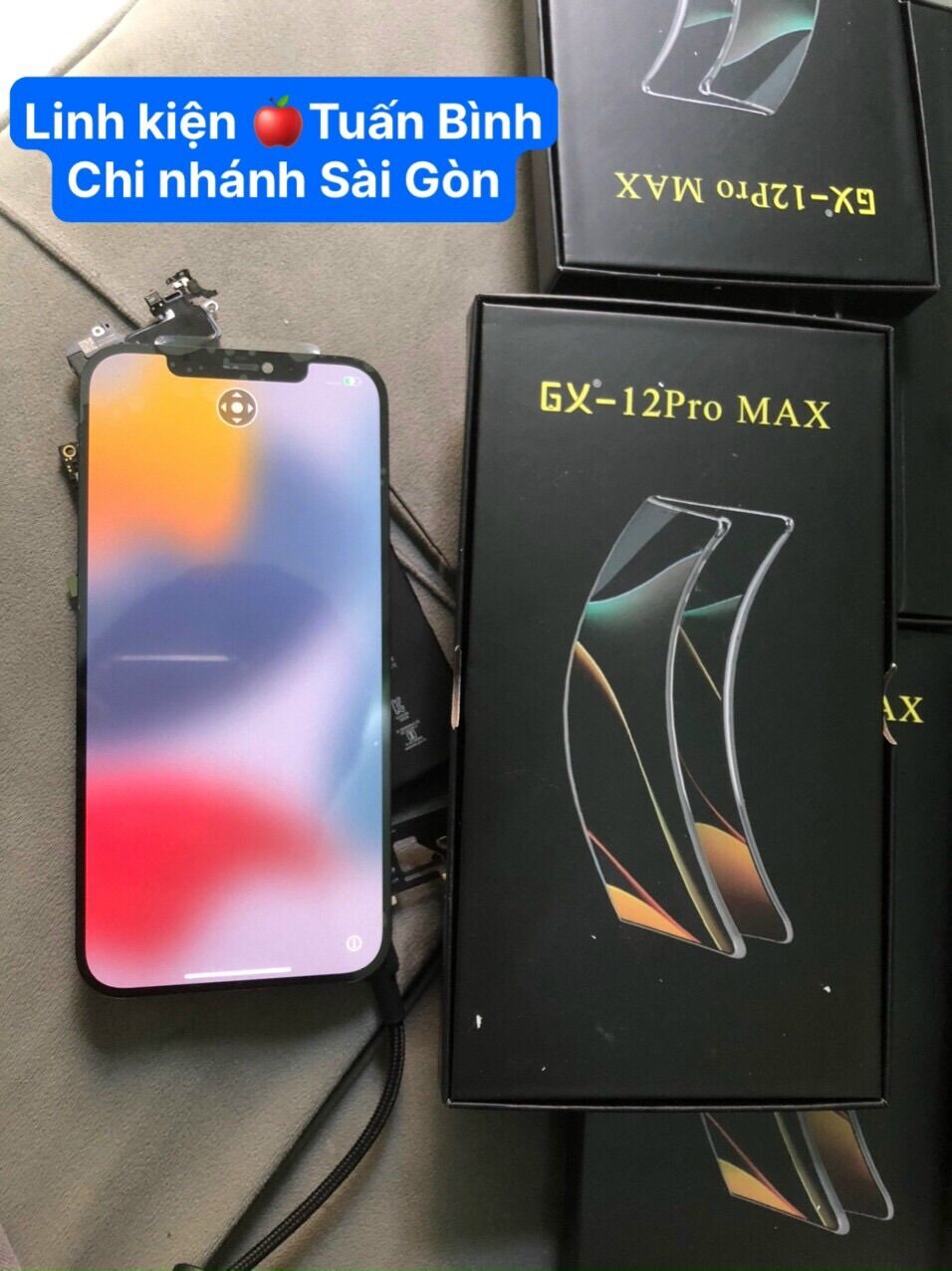 Màn hình ip 12 prm Gx sàng đc ic không bị báo màn đã Thay Hãng Gx nổi tiếng về độ ổn định chất lượng cảm ứng