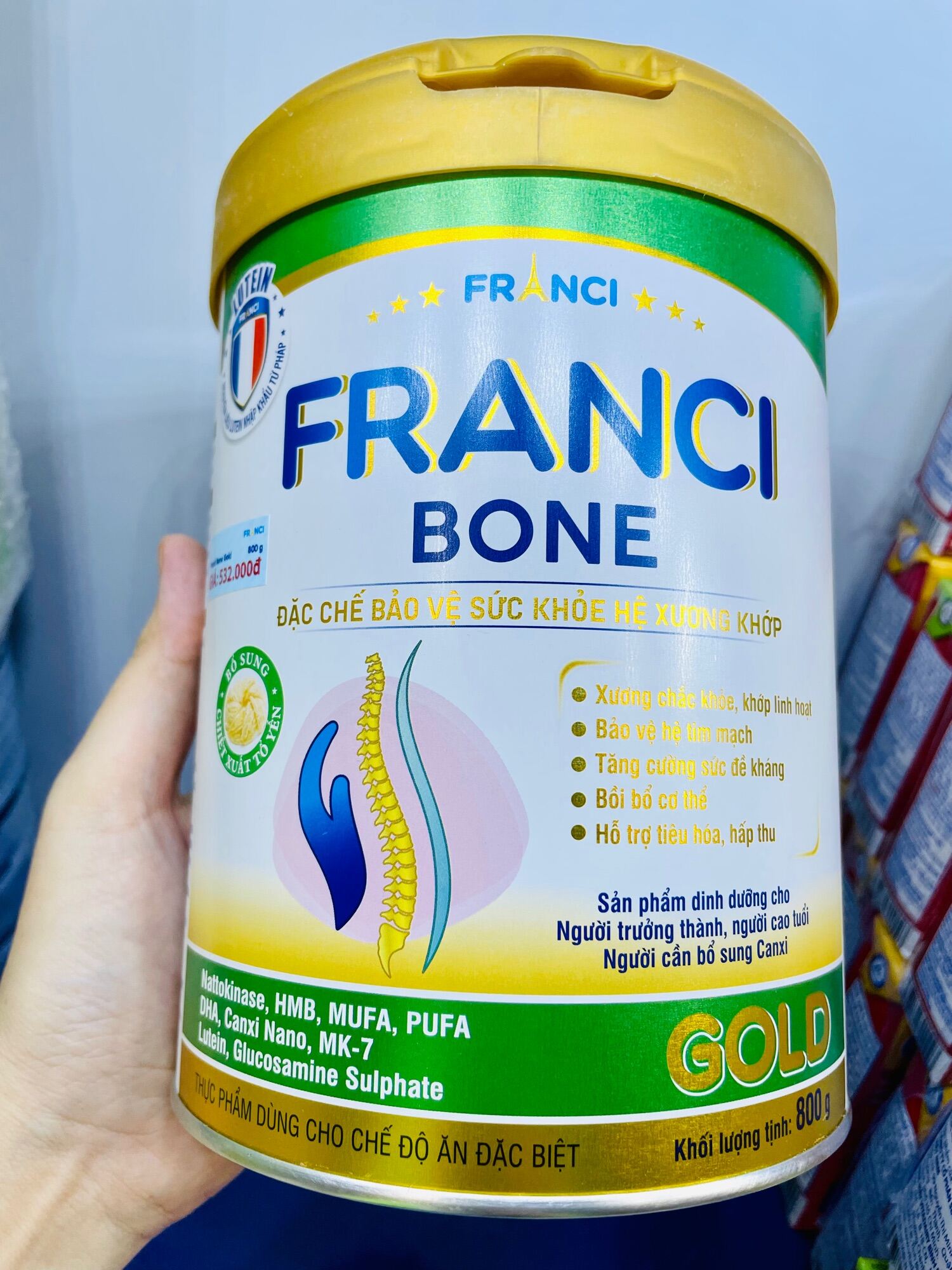 Sữa Bột Franci Bone Hỗ trợ xương khớp 800g