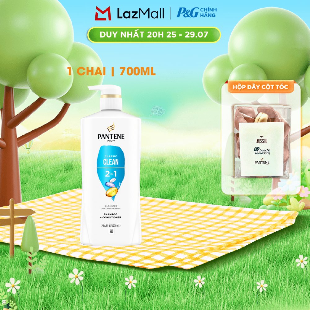 Dầu Gội Xả PANTENE Nhập Khẩu Mỹ 2IN1 Hương Classic Clean Chai 700ML