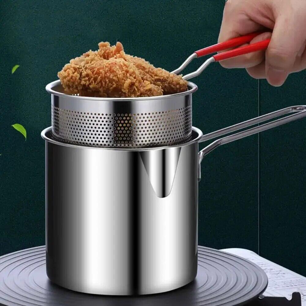  Nồi Chiên Sâu Bằng Thép Không Gỉ Đa Chức Năng Có Giỏ Chiên Nồi Nhỏ Thân Thiện Với Môi Trường Cho Nhà Bếp Gà & Các Dụng Cụ Nấu Ăn Khác 