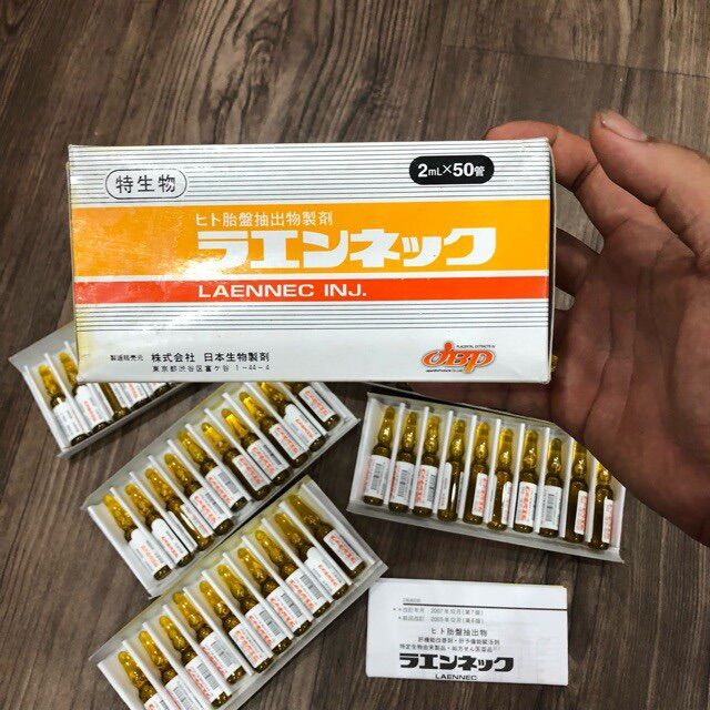 50 ông [nội địa Nhật] nhau thai GC Human Placenta Hydrolysate Laennec Inj. 2ml x50 ống