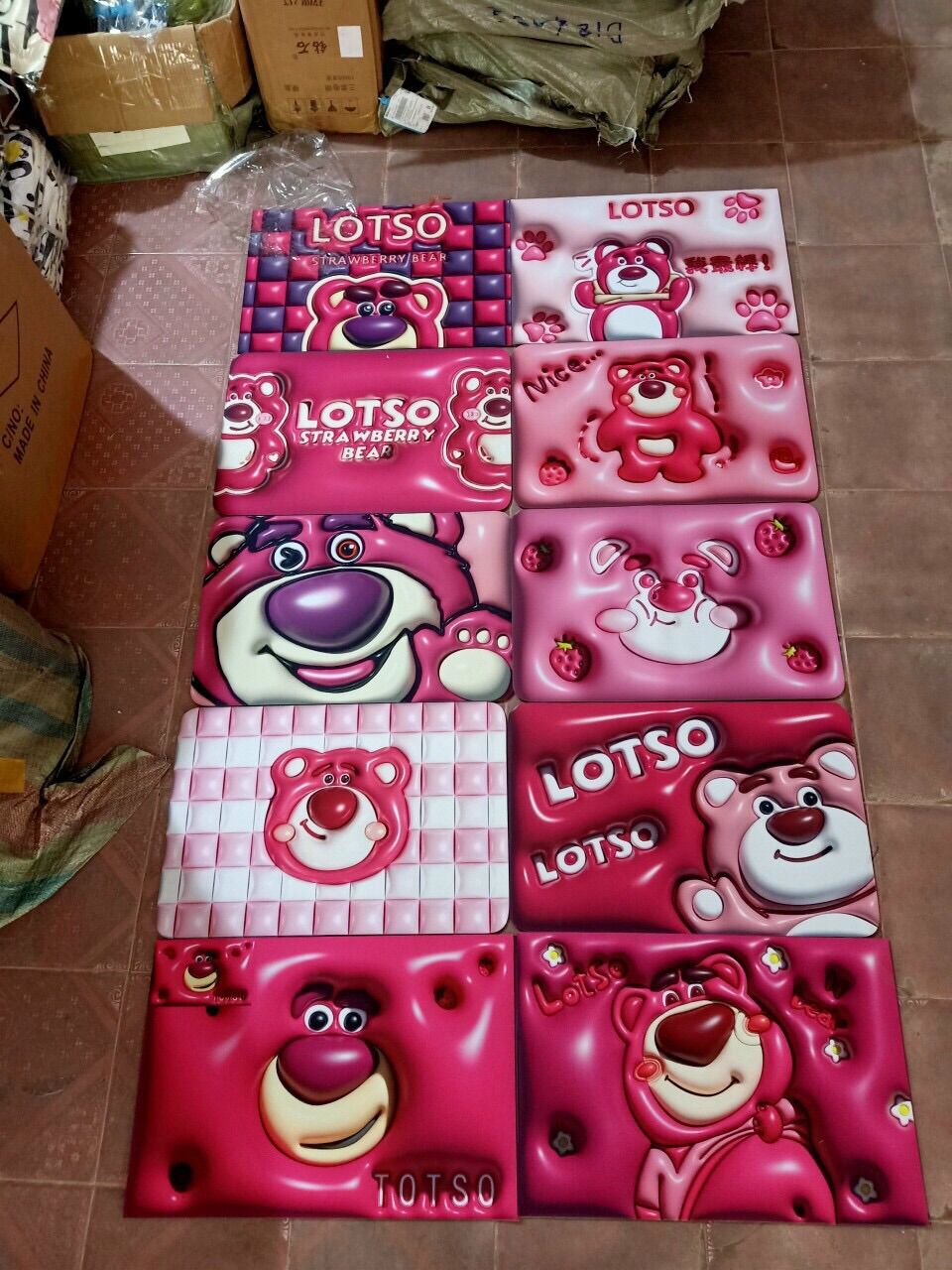 Thảm chùi chân họa tiết hoạt hình 3d siêu thấm hút nhanh khô lotso cho phòng tắm nhà vệ sinh, thảm nhà bếp, thảm lau chân 3d