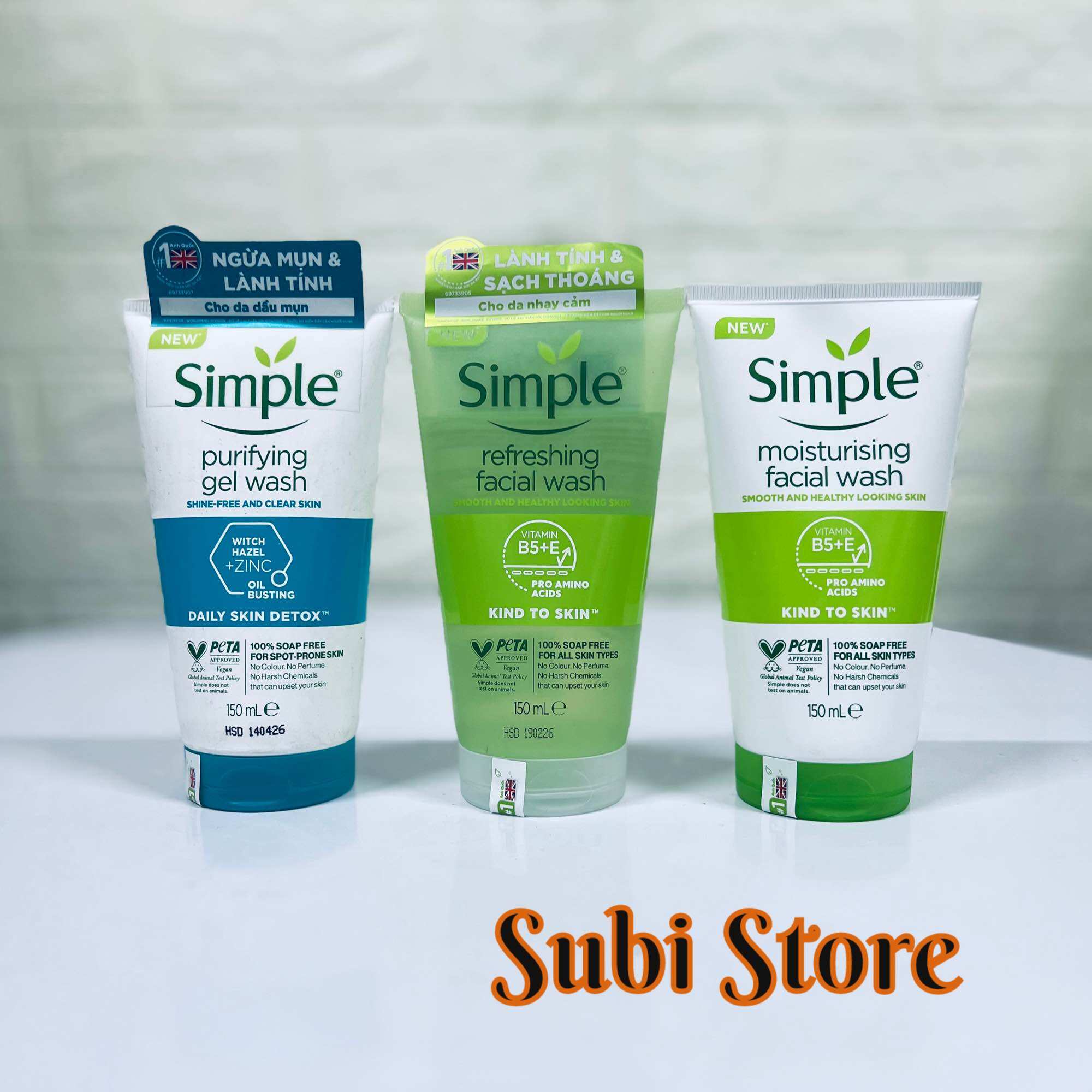 Sữa Rửa Mặt Dành Cho Da Nhạy Cảm Simple Kind 150m(hàng cty)