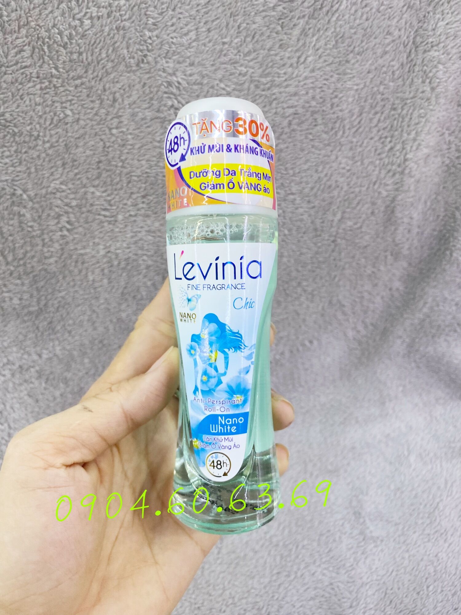 Lăn Khử Mùi Trắng Da Ngọc Trai LEVINIA 65g ( nước trong)