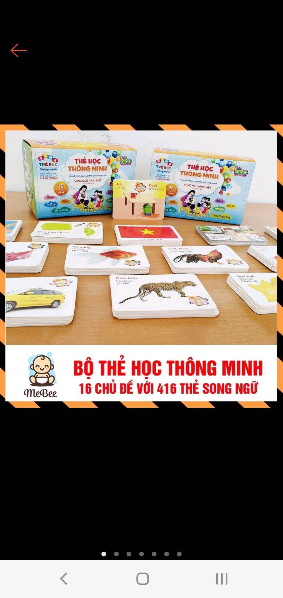 Bộ thẻ học thông minh 16 chủ đề tiếng Anh _ tiếng Việt cho bé